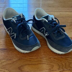 New Balance 501 Navy and White Lace-Up Sneakers